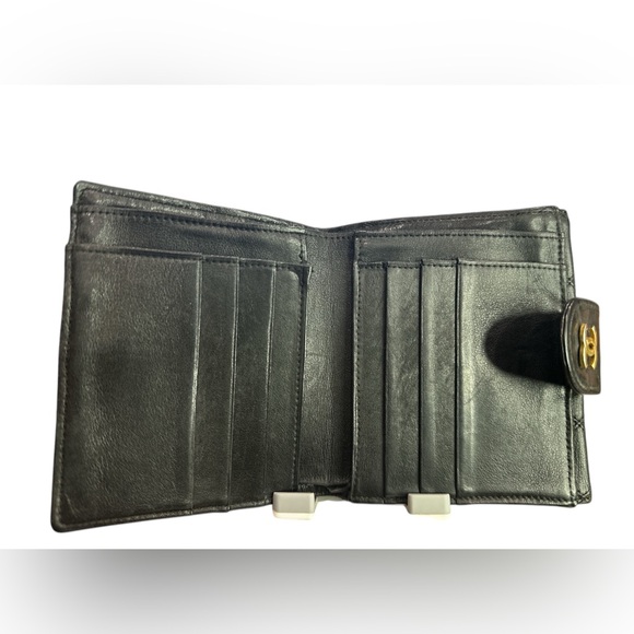 291. Chanel Black Leather compact wallet - Picture 3 of 8
